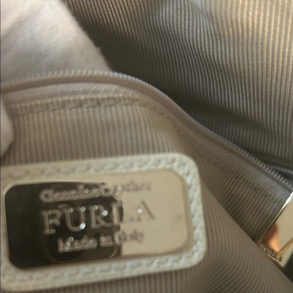 Furla Piper Medium Dome Leather Satchel & Crossbody Bag - Cream - Picture 5 of 8